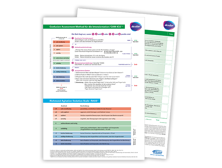 CAM-ICU, ICDSC und RASS - Checklisten zum Scoren von Agitation und Delir